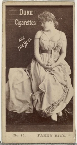 Card Number 17, Fanny Rice, from the Actors and Actresses series (N145-6) issued by Duke Sons & Co. to promote Duke Cigarettes by W. Duke, Sons & Co., photograph, 1880-1889