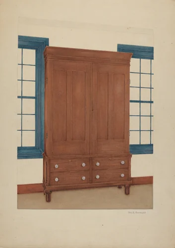 Shaker Cupboard by George V Vezolles, index of american design, 1938