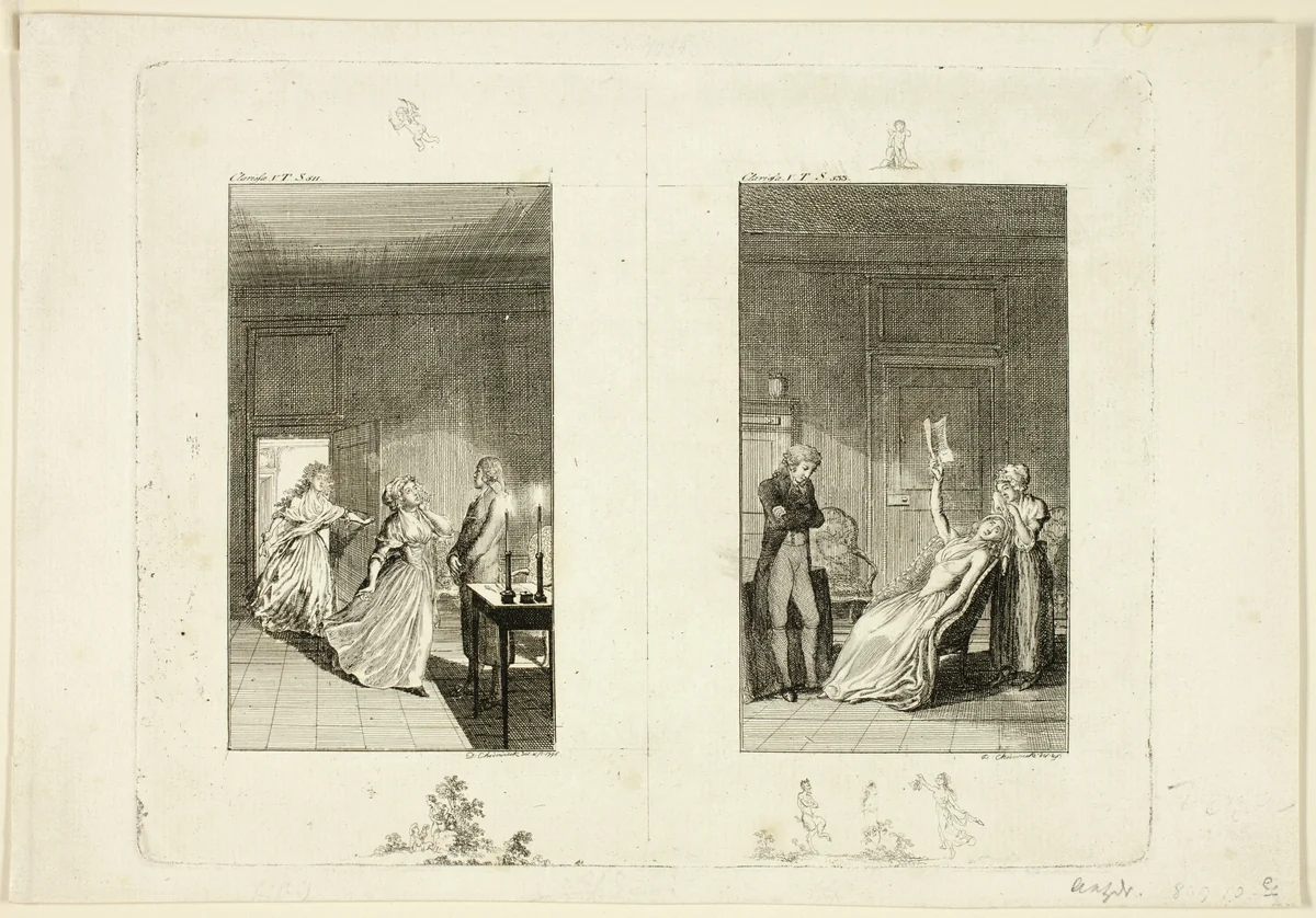 Illustration to Samuel Richardson's Clarissa by Daniel Nikolaus Chodowiecki, print, 1796