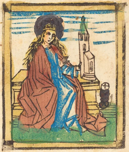 Saint Barbara by German 15th Century, print, 1460-1470
