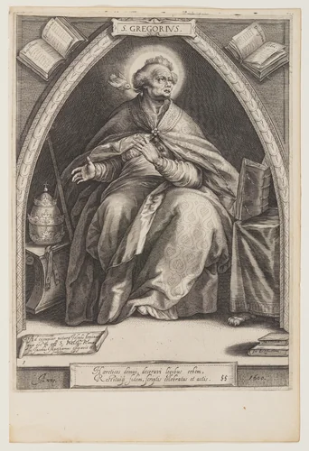 St Gregory, from The Fathers of the Church by Jacob Matham, print, 1600