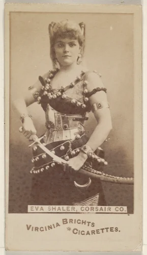 Eva Shaler, Corsair Co., from the Actors and Actresses series (N45, Type 6) for Virginia Brights Cigarettes by Allen & Ginter, photograph, 1885-1891