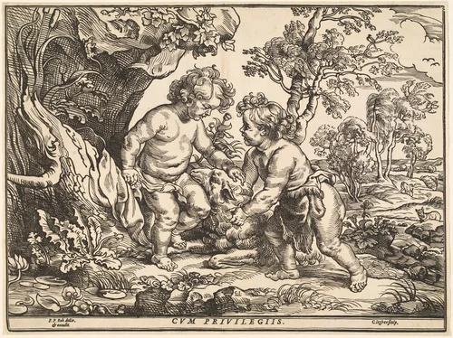 The Infant Christ and Saint John Playing with the Lamb by Christoffel Jegher
Peter Paul Rubens, print, 1632-1636