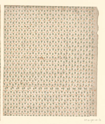 Blad met alternerend strooipatroon van driehoekjes by anonymous, other, 1750-1900