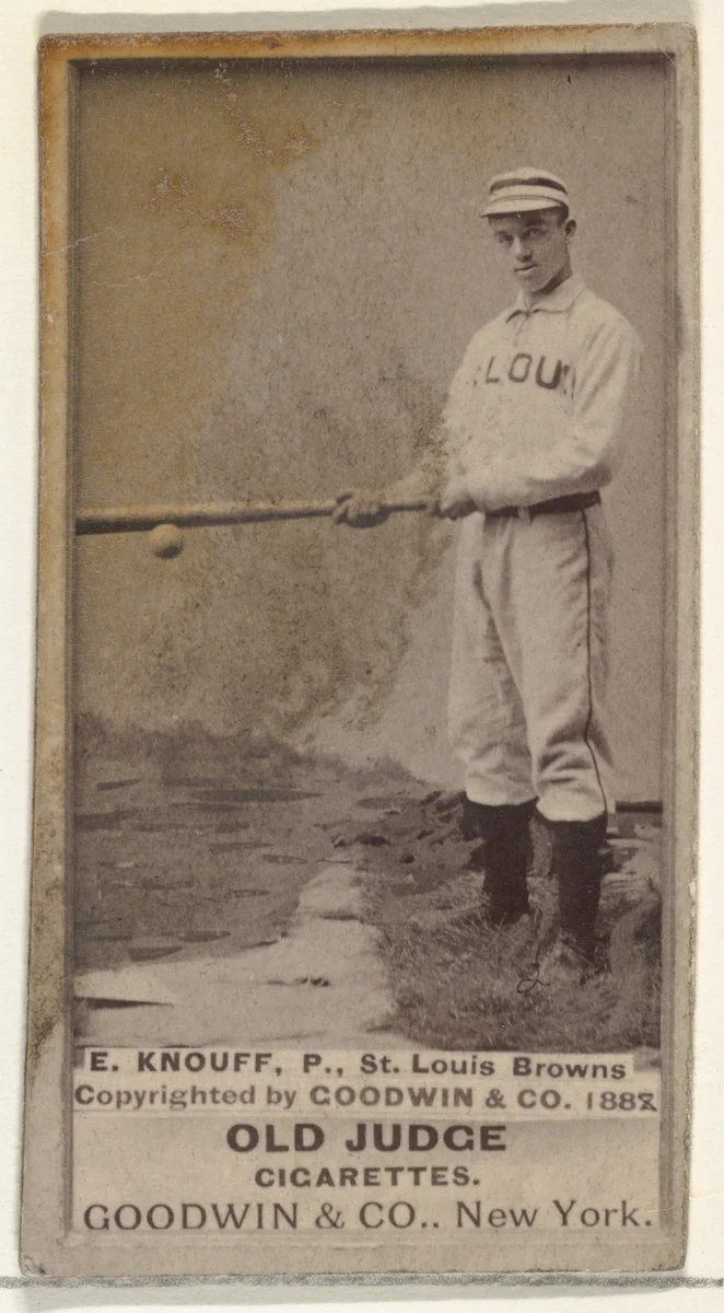Edward Augustine "Ed" Knouff, Pitcher, St. Louis Browns, from the Old Judge series (N172) for Old Judge Cigarettes by Goodwin & Company, photograph, 1888