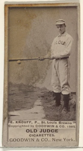 Edward Augustine "Ed" Knouff, Pitcher, St. Louis Browns, from the Old Judge series (N172) for Old Judge Cigarettes by Goodwin & Company, photograph, 1888
