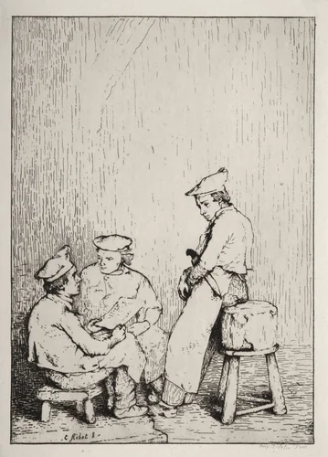 La Carte by Théodule Ribot, print, 1860-1875