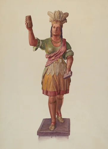 Cigar Store Pocahontas by Lucille Lacoursiere, index of american design, 1935-1942