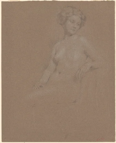 Seated Female Nude by Philip Leslie Hale, drawing, 1887-1920