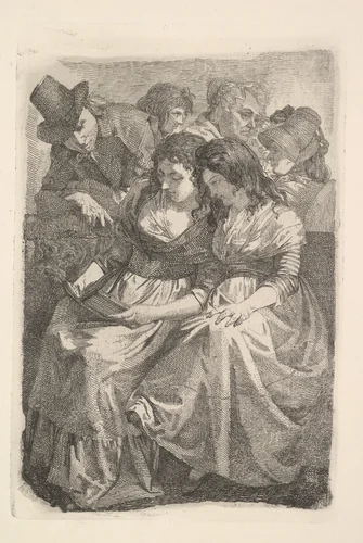 Schadow and His Family by Johann Gottfried Schadow, print, 1925