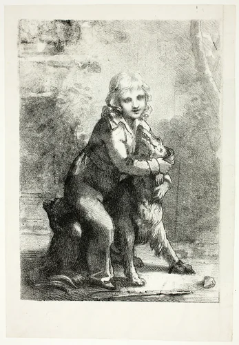 Child with Dog by Pierre-Paul Prud'hon, print, 1822