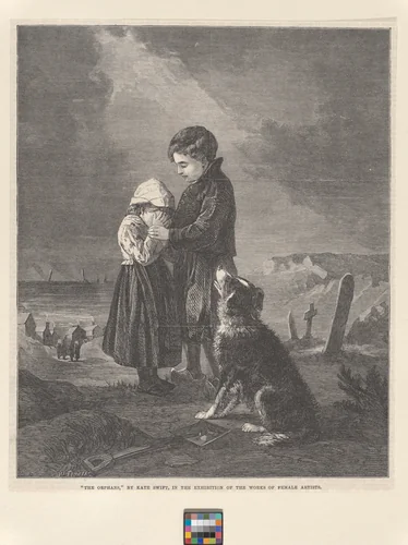 The Orphans, from "Illustrated London News" by William Luson Thomas, print, 1867