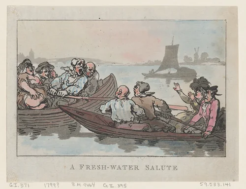 A Fresh-Water Salute by Thomas Rowlandson, print, 1799