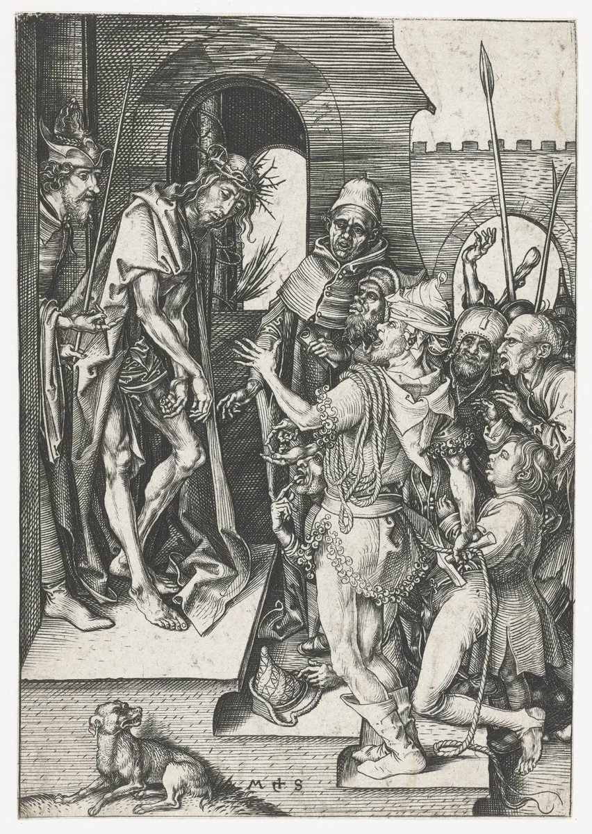 Christus aan het volk getoond (Ecce homo) by Unknown, print, 1470-1491