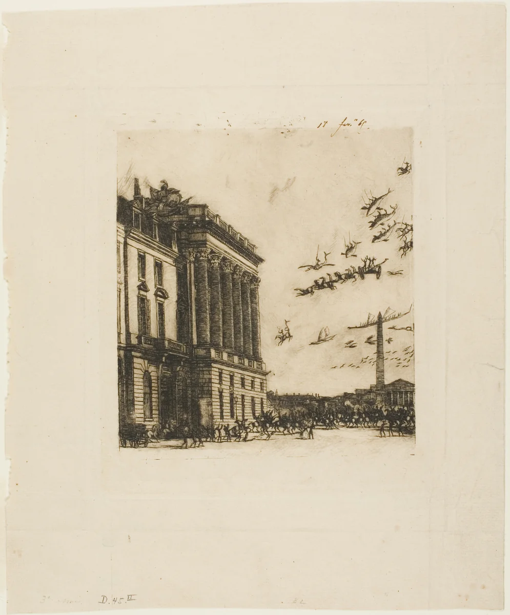 The Admiralty, Paris by Charles Meryon, print, 1865