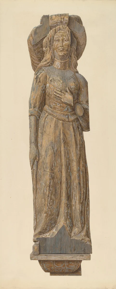 Circus wagon figure: medieval lady by John Matulis, index of american design, 1940