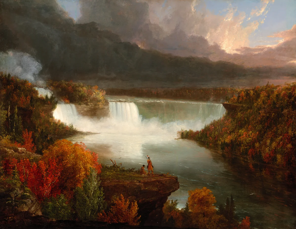 Distant View of Niagara Falls by Thomas Cole, painting, 1830