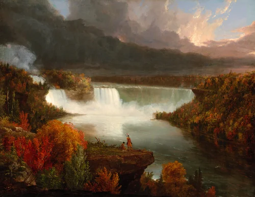 Distant View of Niagara Falls by Thomas Cole, painting, 1830