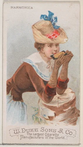 Harmonica, from the Musical Instruments series (N82) for Duke brand cigarettes by W. Duke, Sons & Co., print, 1888