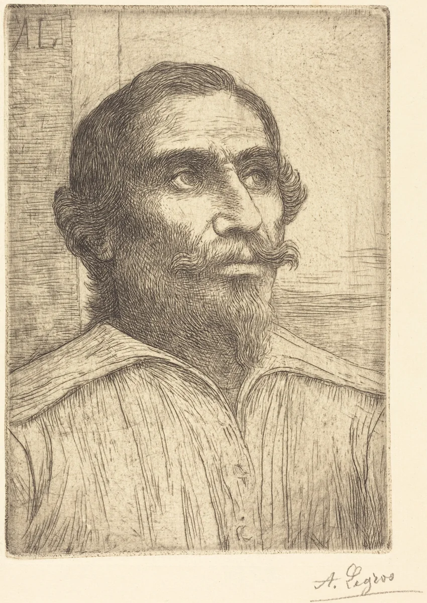 Study of a Spaniard (Etude d'Espagnol) by Alphonse Legros, print, 1837-1911
