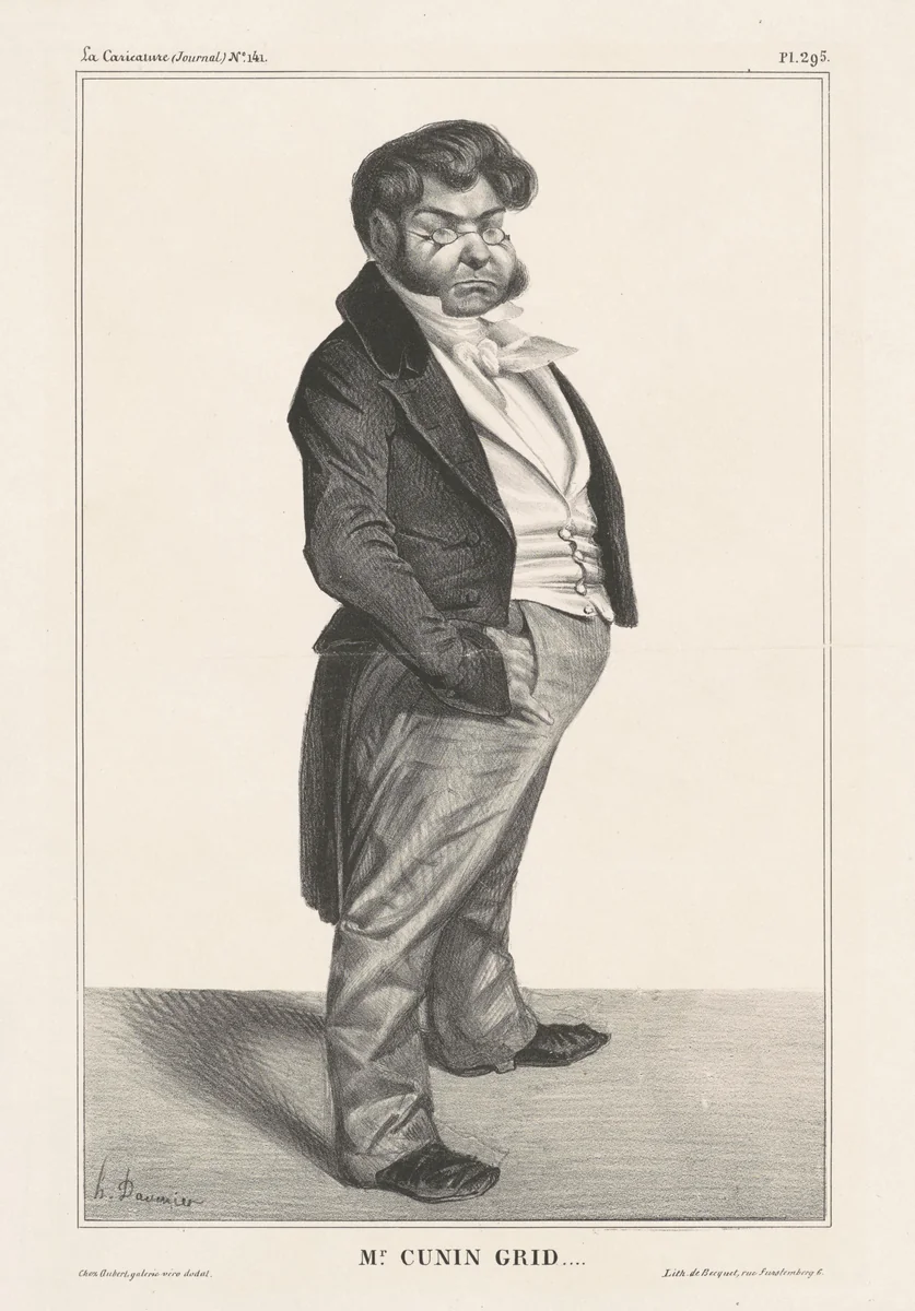 Mr. Cunin Grid...(Cunin-Gridaine) by Honoré Daumier, print, 1833