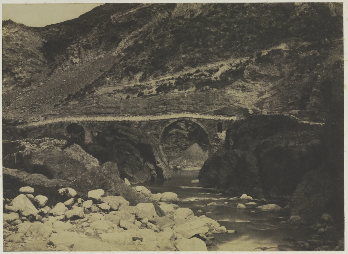 The Bridge of Palalda (near Amelieles-Bains) by Gustave Le Gray, photograph, 1851-1852