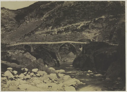The Bridge of Palalda (near Amelieles-Bains) by Gustave Le Gray, photograph, 1851-1852