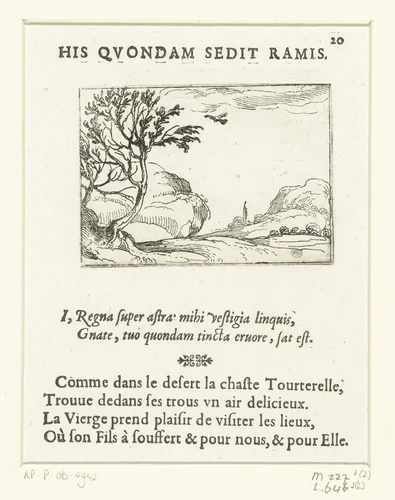 Duif in de woestijn by Jacques Callot, print, 1625-1629