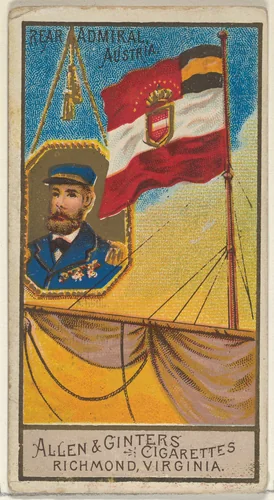 Rear Admiral, Austria, from the Naval Flags series (N17) for Allen & Ginter Cigarettes Brands by Allen & Ginter, print, 1886-1891