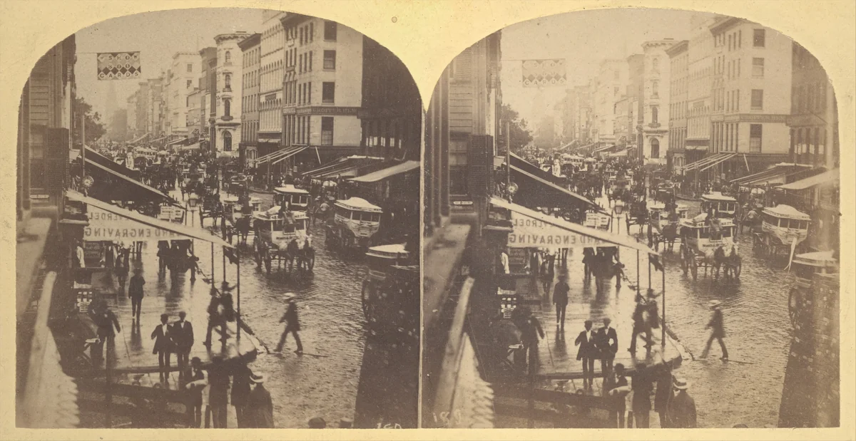 Broadway on a Rainy Day by Edward Anthony, photograph, 1859