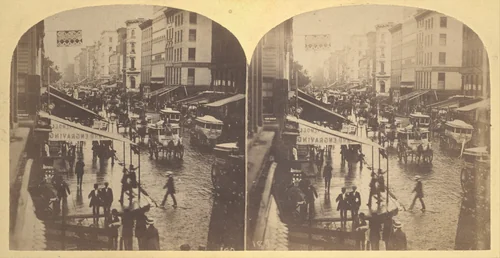 Broadway on a Rainy Day by Edward Anthony, photograph, 1859