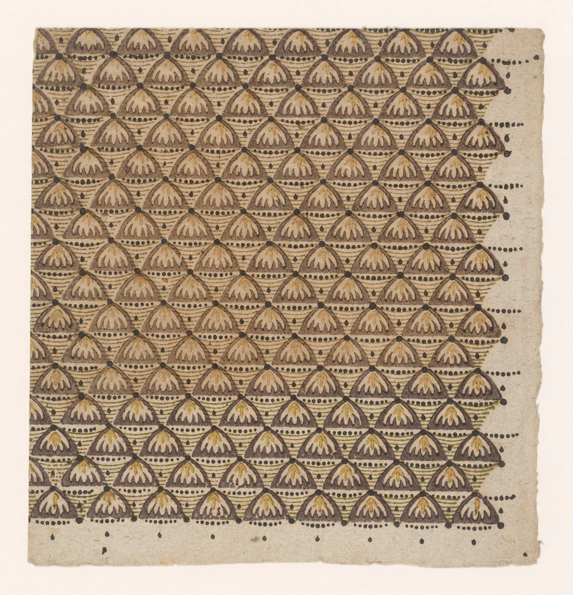 Blad met strooipatroon van bloemmotief by anonymous, print, 1750-1900