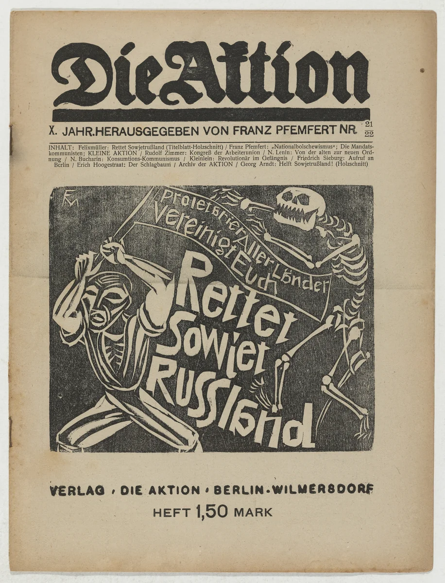 Die Aktion, vol. 10, no. 21/22 by Conrad Felixmüller, Georg Arndt, periodical, 1920