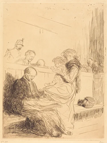 Le prévenu et l'enfant (The Prisoner and the Child) by Jean-Louis Forain, print, 1909