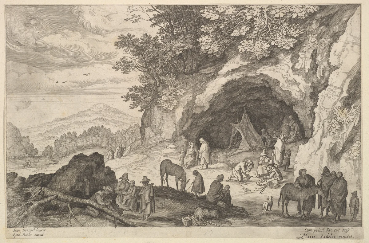 Landscape with Gypsy Camp by Aegidius Sadeler II, print, 1568-1629