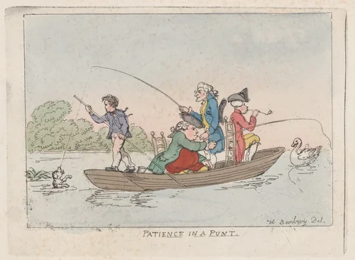 Patience in a Punt by Thomas Rowlandson, print, 1798-1808