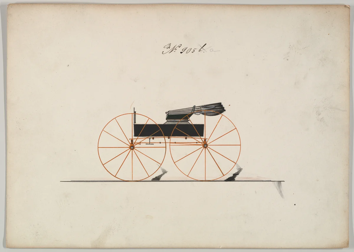 Design for Wagon, no. 905a by Brewster & Co., drawing, 1850-1870