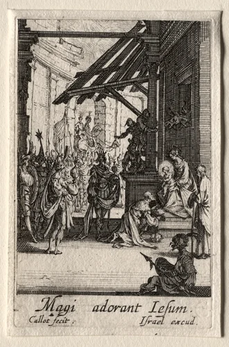 The Life of the Virgin: The Adoration of the Magi by Jacques Callot, print, 1628-1639