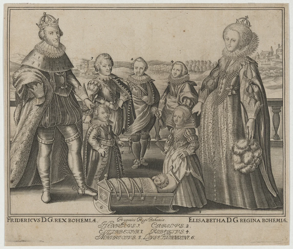 Frederick V, Elizabeth and Their Family by Unknown 19th Century, print, 1800-1899