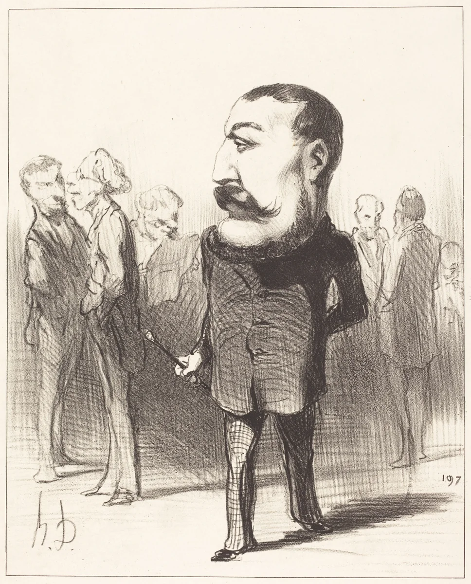 Pierre-Napoléon Bonaparte by Honoré Daumier, print, 1849
