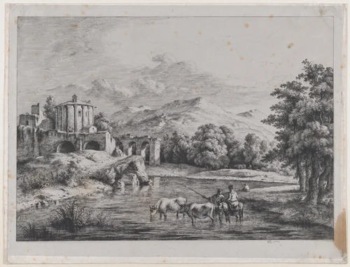 View of the Temple of Vesta by Jean Jacques de Boissieu, print, 1774
