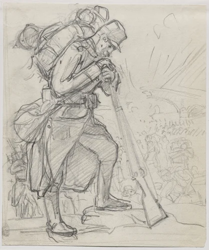 La Retraite après Charleroi... by Auguste Louis Lepère, drawing, 1914