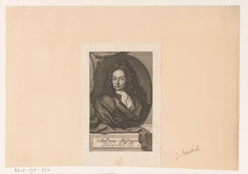 Portret van Andreas Rüdiger by anonymous, print, 1716