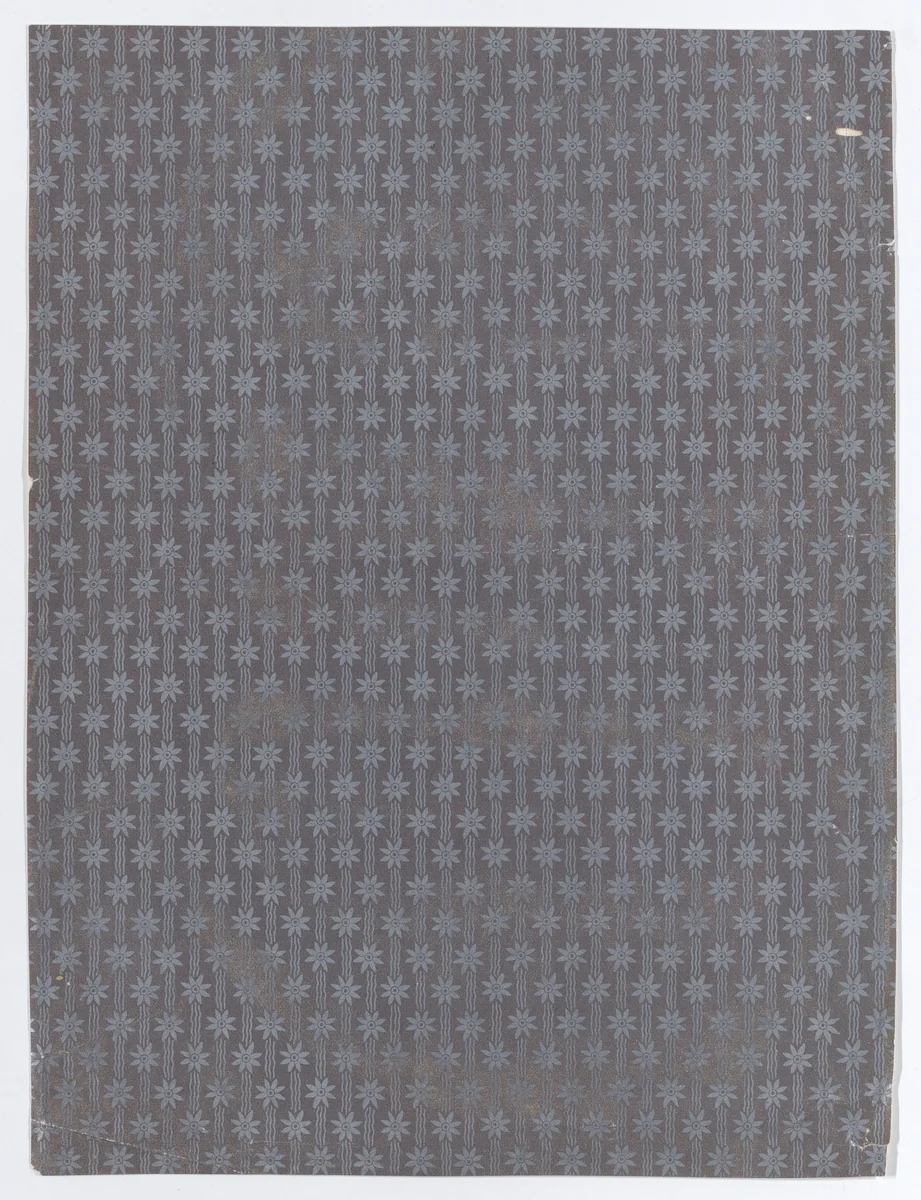 Sheet with an overall silver floral pattern by anonymous, print, 1800-1900