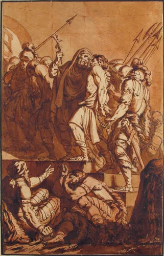 Prisoners Led Out of a Dungeon by Philippe Louis Parizeau, drawing, 1781-1791