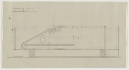 Design for Telefunken Record Player, Three elevations and section by Lilly Reich, mies van der rohe archive, 1937