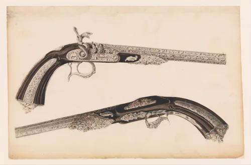 Designs for the Ornament of Swords and Firearms by Louis-François Devisme, drawing, 1825-1885