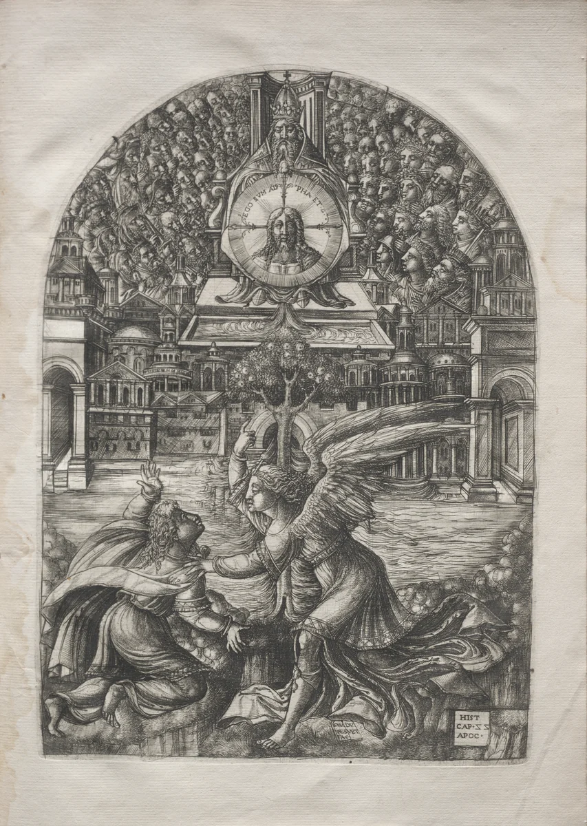 The Apocalypse: The Angel Shows St. John the Fountain of Living Water by Jean Duvet, print, 1546-1556