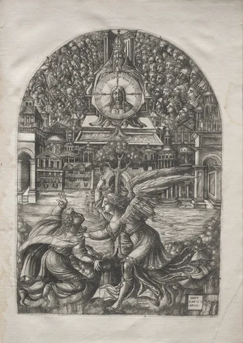 The Apocalypse: The Angel Shows St. John the Fountain of Living Water by Jean Duvet, print, 1546-1556