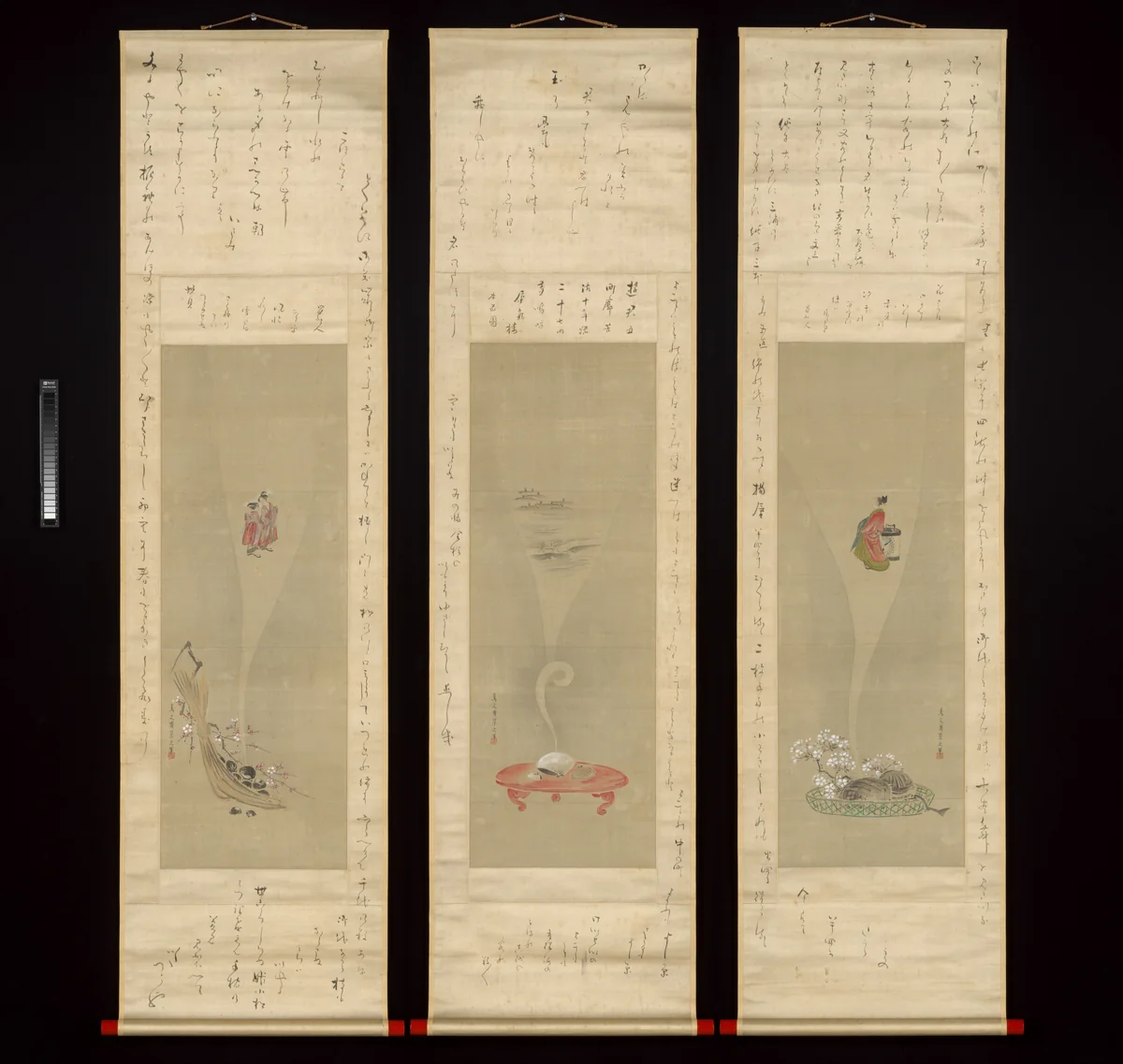 Shellfish and Apparitions of the Yoshiwara Pleasure Quarter by Chōbunsai Eishi (鳥文斎栄之), painting, 1801-1821